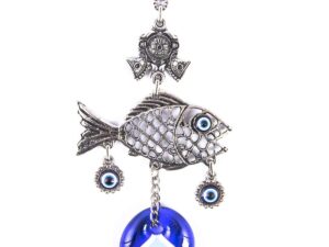 Lucky Fish and Evil Eye Nazar Boncuk Wall Hanging
