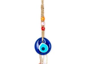 5cm Glass Lucky Evil Eye Nazar Boncuk and Macramé Wall Hanging Amulet