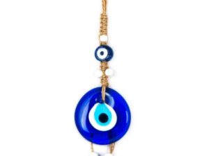 7cm Glass Lucky Evil Eye Macramé Amulet