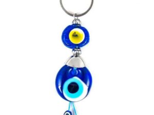 3cm Glass Lucky Evil Eye Nazar Boncuk Amulet Charm Keyring Bag Hanger Protection & Good Luck