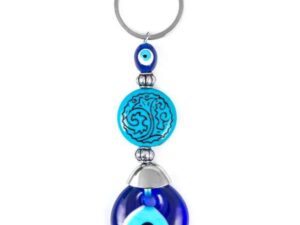 3cm Glass Lucky Evil Eye and Mixed Beads Keyring/Hanger for Protection & Good Luck