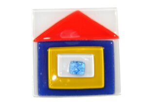 5cm Fusion Glass Charm Fridge Magnet Amulet Gift for Protection & Good Luck