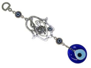 Hamsa Hand & Lucky Evil Eye, Nazar Boncuk Wall Hanging Gift for Protection & Good Luck