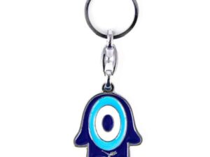 Hamsa Hand, Hand of Fatima & Lucky Evil Eye Keyring Bag Hanger Protection and Good Luck