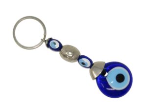 3cm Glass Lucky Evil Eye Nazar Boncuk Amulet Charm Keyring Bag Hanger Protection & Good Luck