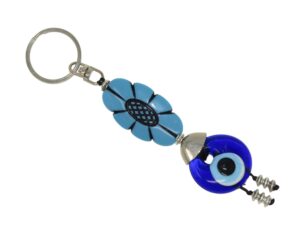 3cm Glass Lucky Evil Eye Nazar Boncuk Amulet Charm Keyring Bag Hanger Protection & Good Luck