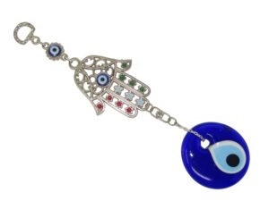5cm Lucky Evil Eye, Hamsa Hand Wall Hanging Gift for Protection & Good Luck