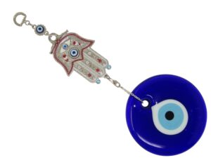 10cm Lucky Evil Eye, Hamsa Hand Wall Hanging Gift for Protection & Good Luck