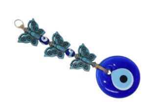 Lucky Butterfly Charm & Lucky Evil Eye Nazar Boncuk Wall Hanging