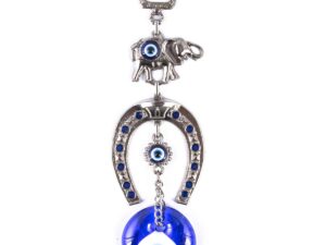 Lucky Horseshoe & Lucky Elephant, Nazar Boncuk Wall Hanging Gift for Protection & Good Luck