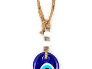5cm Glass Lucky Evil Eye and Macramé Wall Hanging Amulet