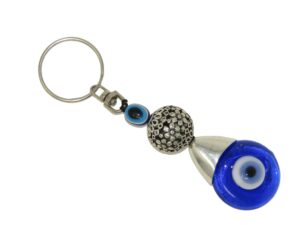 Glass Lucky Evil Eye Keyring/Hanger for Protection & Good Luck