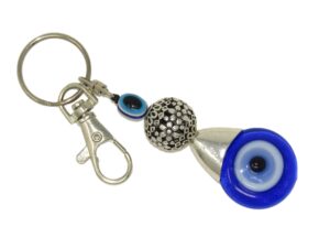 Glass Lucky Evil Eye Keyring/Hanger for Protection & Good Luck