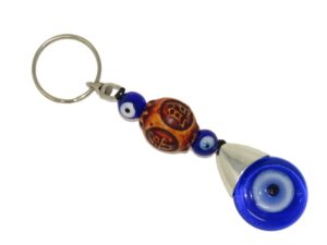 Glass Lucky Evil Eye Keyring / Hanger for Protection & Good Luck