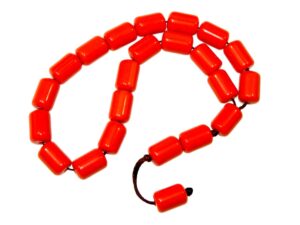 Beautiful Prayer Worry Beads Tasbih Komboloi Quality 13mm x 8mm Orange Polyester Beads