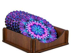 Turkish Drink Coasters Set of 6 - Mediterranean Design for Cup Coasters Gift Sets from Istanbul