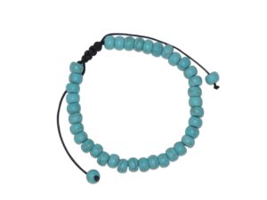 Beautiful 6mm x 4mm Turquoise Howlelite Gemstone Bead Bracelet | Adustable | Handmade