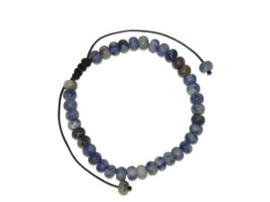 Beautiful 6mm x 4mm Sodalite Gemstone Bead Bracelet | Adustable | Handmade