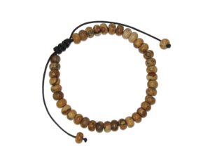 Beautiful 6mm x 4mm Picture Jasper Gemstone Bead Bracelet | Adustable | Handmade