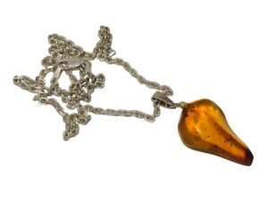 Baltic Amber Pendant Necklace and 925 Sterling Silver Chain