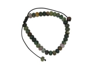 Beautiful 6mm x 4mm Indian Agate Gemstone Bead Bracelet | Adustable | Handmade