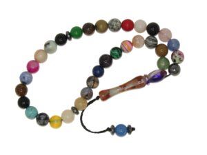 33 Bead Worry Fidget Prayer Beads Tasbih Beads 8mm Mixed Gemstone Beads Handmade