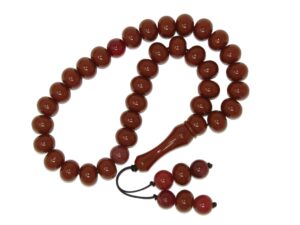33 Bead Worry Fidget Tasbih Beads Brown Polyester and Gemstone