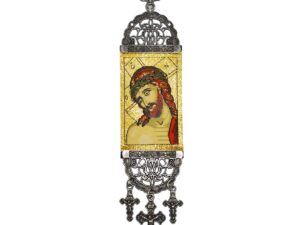 Religious Icon - Most Sacred Heart of Jesus Christ- Wall Hanging Tapestry Banner Art Decor - Christian Orthodox Catholic Cross - 22 x 5 cm