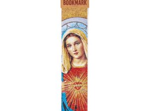 Religious Icon - Holy Blessed Virgin Mary Most Sacred Immaculate Heart - Bookmark Tapestry - Christian Orthodox Catholic - 28.5 x 5 cm