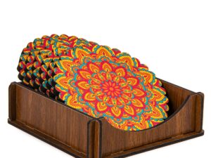 Turkish Drink Coasters Set of 6 - Mediterranean Design for Cup Coasters Gift Sets from Istanbul