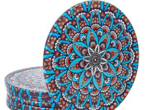 Turkish Drink Coasters Set of 6 - Mediterranean Design from Istanbul