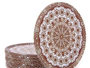 Turkish Drink Coasters Set of 6 - Mediterranean Design for Cup Coasters Gift Sets from Istanbul