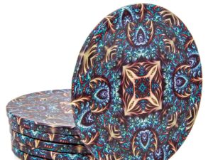 Turkish Drink Coasters Set of 6 - Mediterranean Design for Cup Coasters Gift Sets from Istanbul