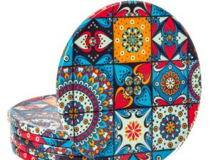 Turkish Drink Coasters Set of 6 - Mediterranean Design for Cup Coasters Gift Sets from Istanbul