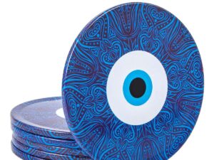 Turkish Drink Coasters Set of 6 - Mediterranean Design for Cup Coasters Gift Sets from Istanbul