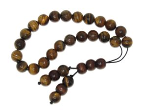 10mm Tiger Eye Gemstone Bead Greek Loose Style Strung Worry Prayer Beads No Metal Handmade