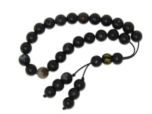 Greek Style Loose Strung Worry Beads 10mm Black Agate Gemstone Beads Handmade