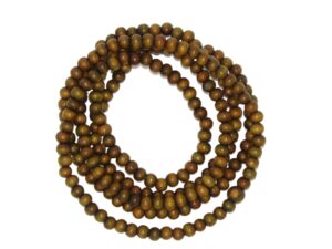 Beautiful Elasticated 6mm Wooden Bead Prayer Mala 216 Beads/Necklace/Bracelet - Handmade
