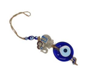 5cm Lucky Elephant & 5cm Glass Lucky Evil Eye/Nazar Boncuk Hanging Handmade