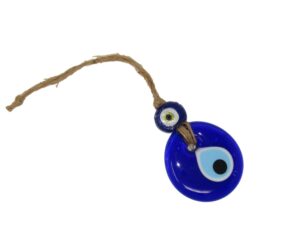 5cm Glass Lucky Evil Eye and Macramé Wall Hanging Amulet