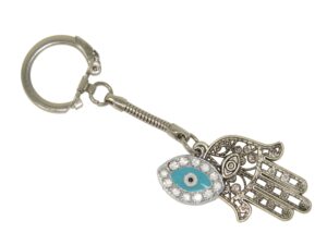 Hamsa Hand, Hand of Fatima & Lucky Evil Eye Charm Keyring Bag Hanger