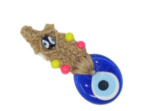 4cm Lucky Evil Eye Glass Macramé Hanging Amulet