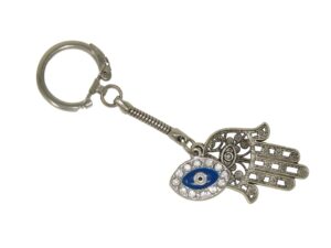 Hamsa Hand, Hand of Fatima & Lucky Evil Eye Charm Keyring Bag Hanger