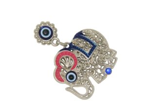 Lucky Elephant & Lucky Evil Eye Charm Fridge Magnet Amulet