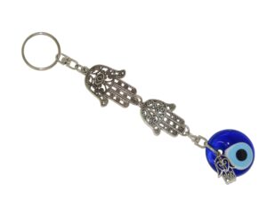 Hamsa Hands & 3cm Lucky Evil Ey Nazar Boncuk Wall Hanging Gift for Protection & Good Luck