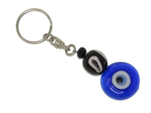 3cm Glass Lucky Evil Eye and Mixed Beads Keyring/Hanger for Protection & Good Luck