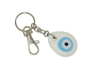 3cm Glass Lucky Evil Eye Bead Keyring/Hanger for Protection & Good Luck