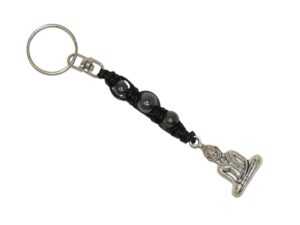 Lucky Buddha & Gemstone Bead Charm Keyring Hanging Protection & Good Luck