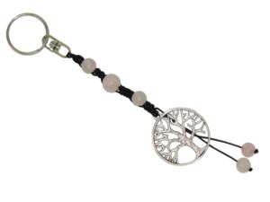 Lucky Tree of Life & Gemstone Bead Charm Keyring Hanging Protection & Good Luck