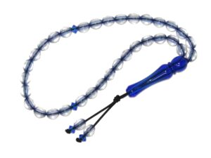 Beautiful Prayer Worry Beads Tasbih Komboloi Quality Blue/Clear Plastic Beads